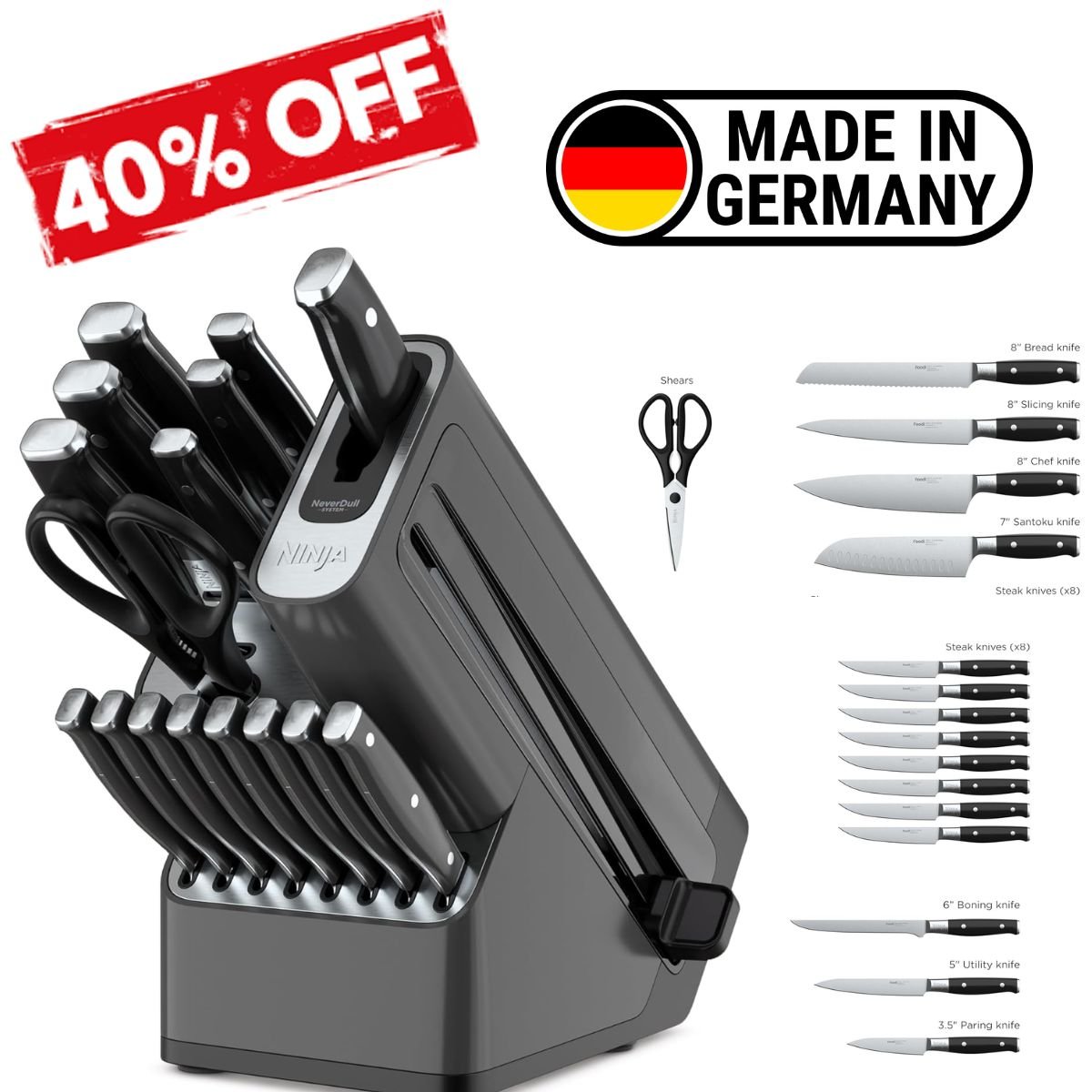 Complete 17-Piece Premium Knife System