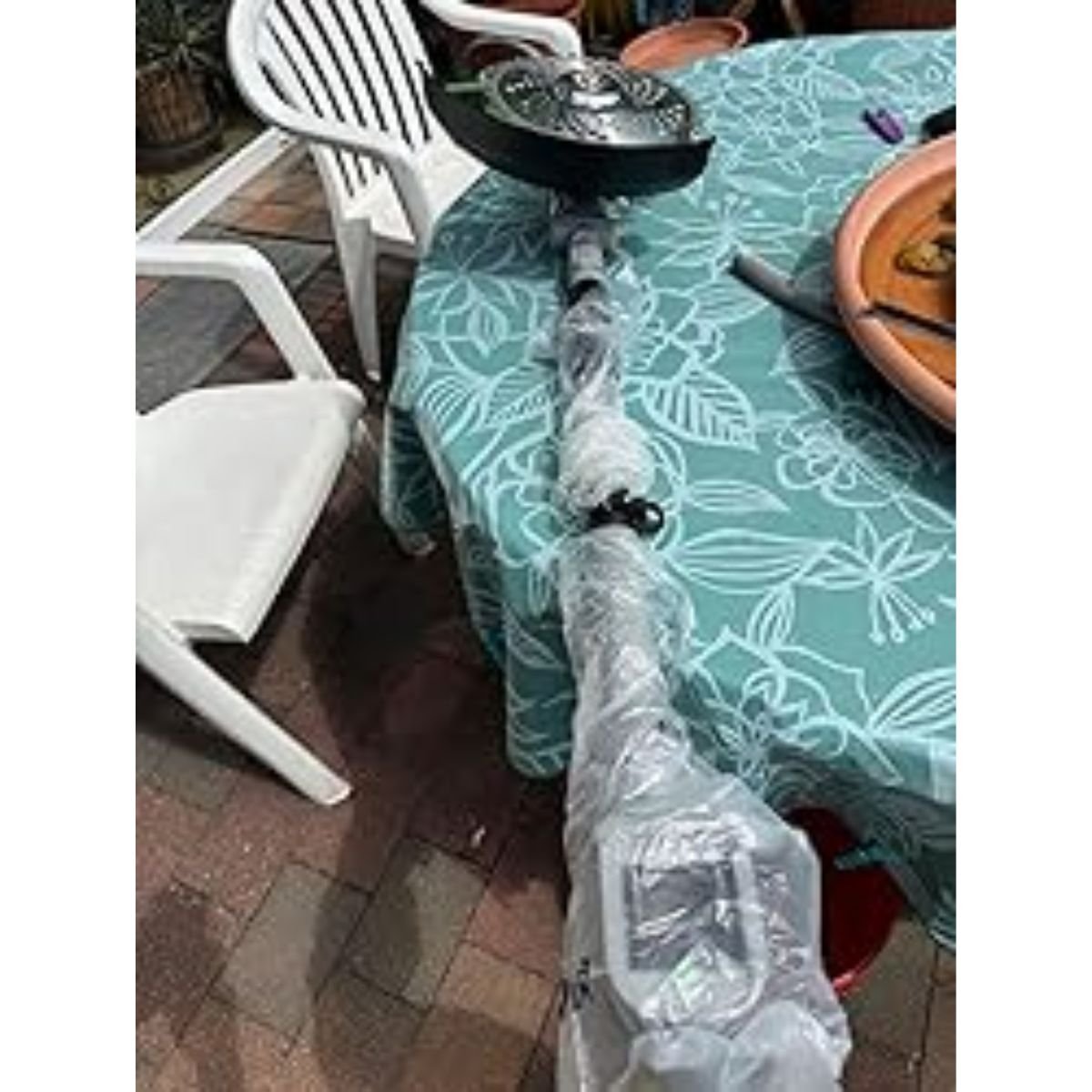 Quiet morning lawn trimming