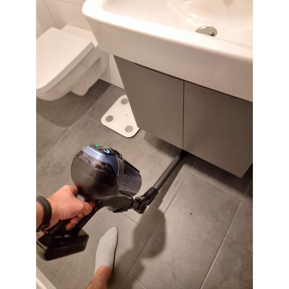 LED lights showing dust